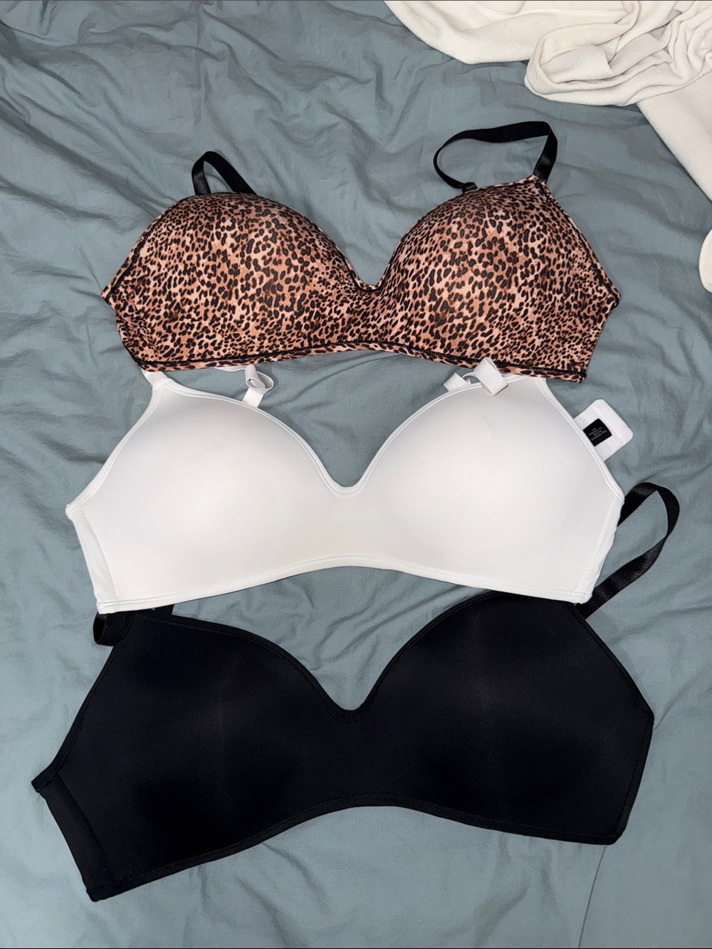 Marshalls Leopard, White & Black Seamless T-Shirt Bras - 3 Pack
